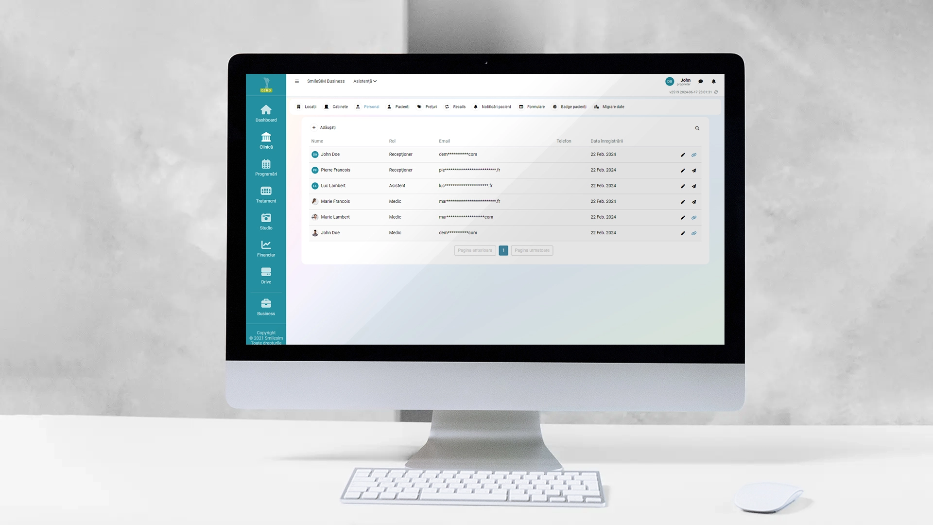 Vista previa de la característica de la aplicación de software del módulo del Clinica