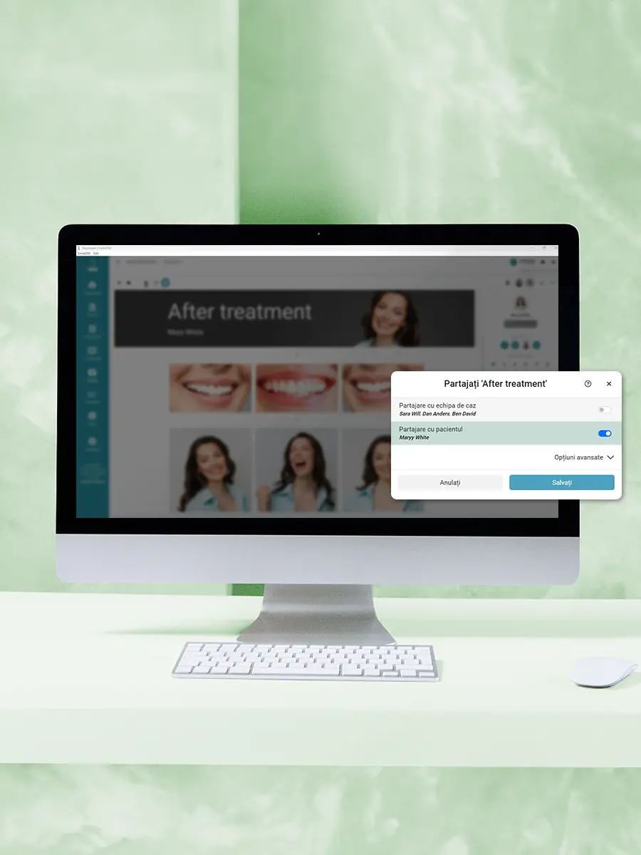 La función Compartir con los pacientes del módulo de software {1}
